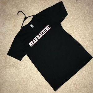 American apparel black red and white shirt